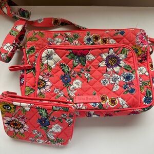 Vera Bradley Coral Floral Hipster Purse and Wallet